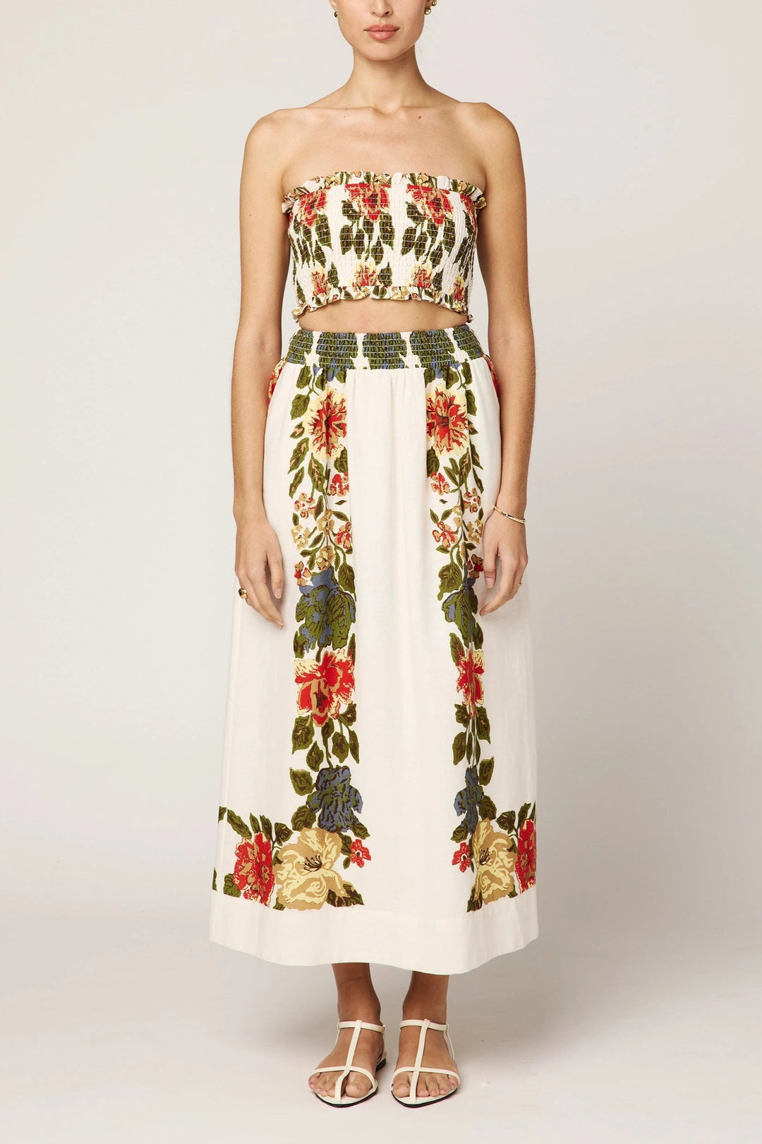 CLEOBELLA Ruby Smocked Floral Tube Top-The Shop Laguna Beach