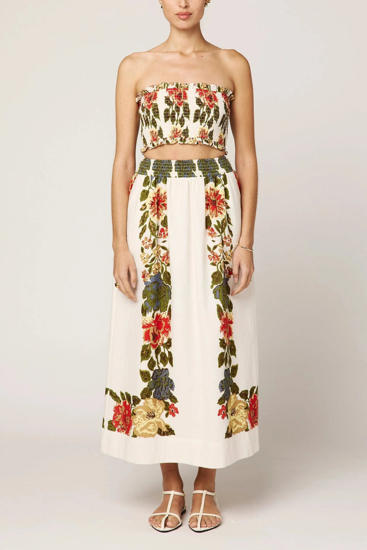 CLEOBELLA Ruby Smocked Floral Tube Top-The Shop Laguna Beach