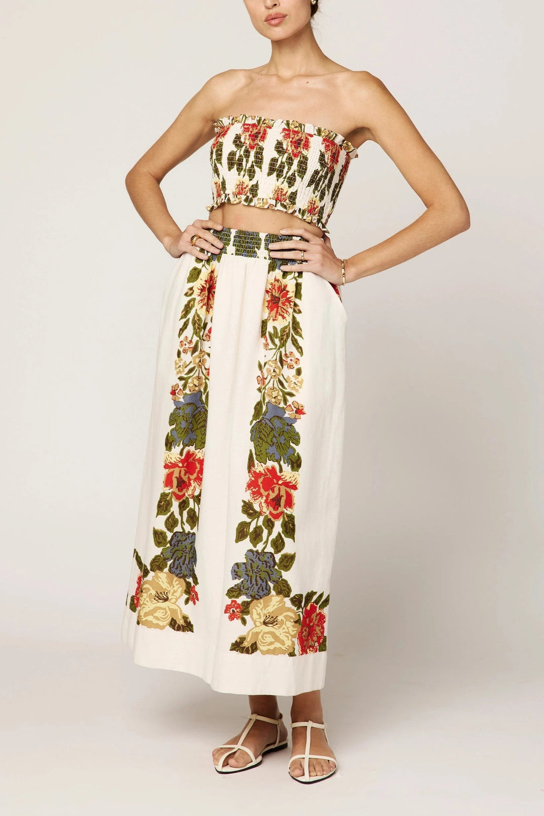 CLEOBELLA Ruby Smocked Floral Tube Top-The Shop Laguna Beach