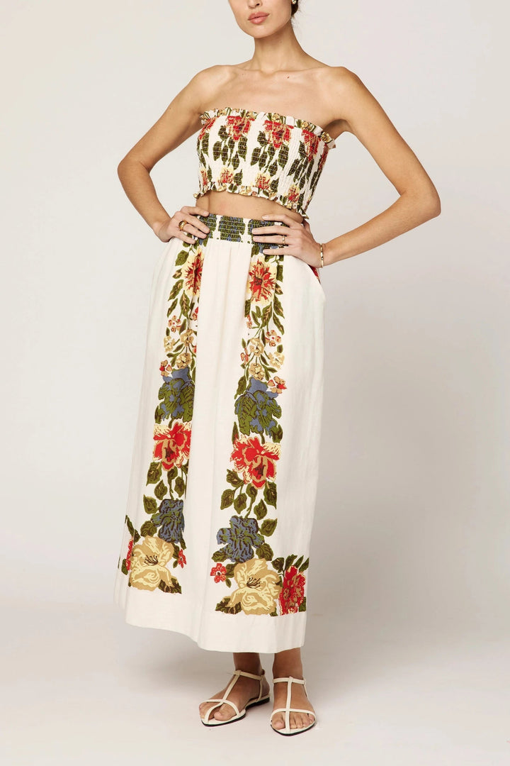 CLEOBELLA Ruby Smocked Floral Tube Top-The Shop Laguna Beach