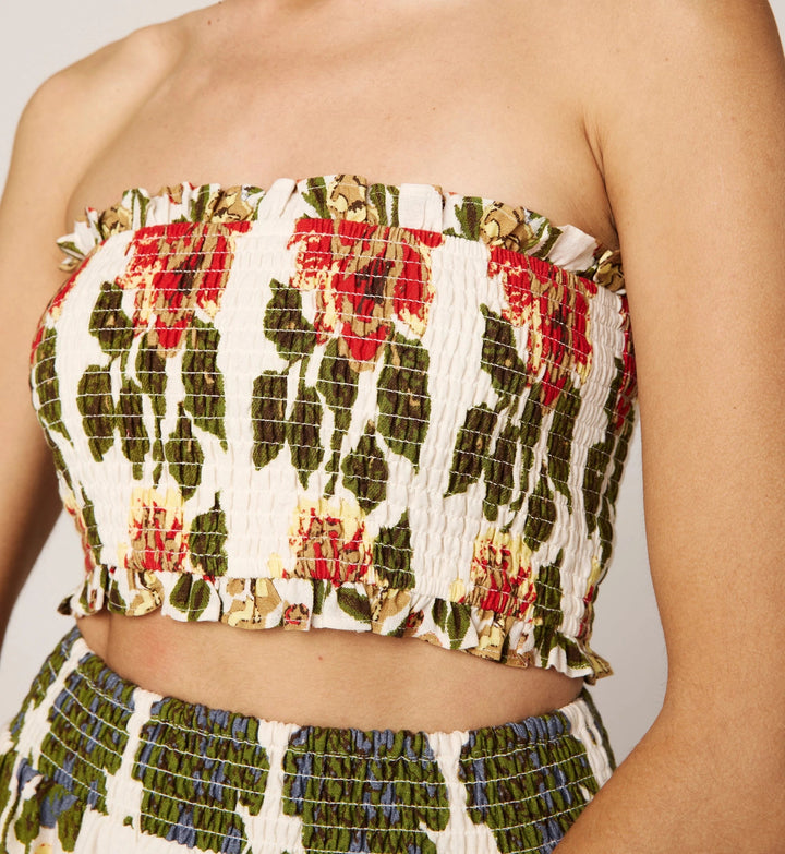 CLEOBELLA Ruby Smocked Floral Tube Top-The Shop Laguna Beach