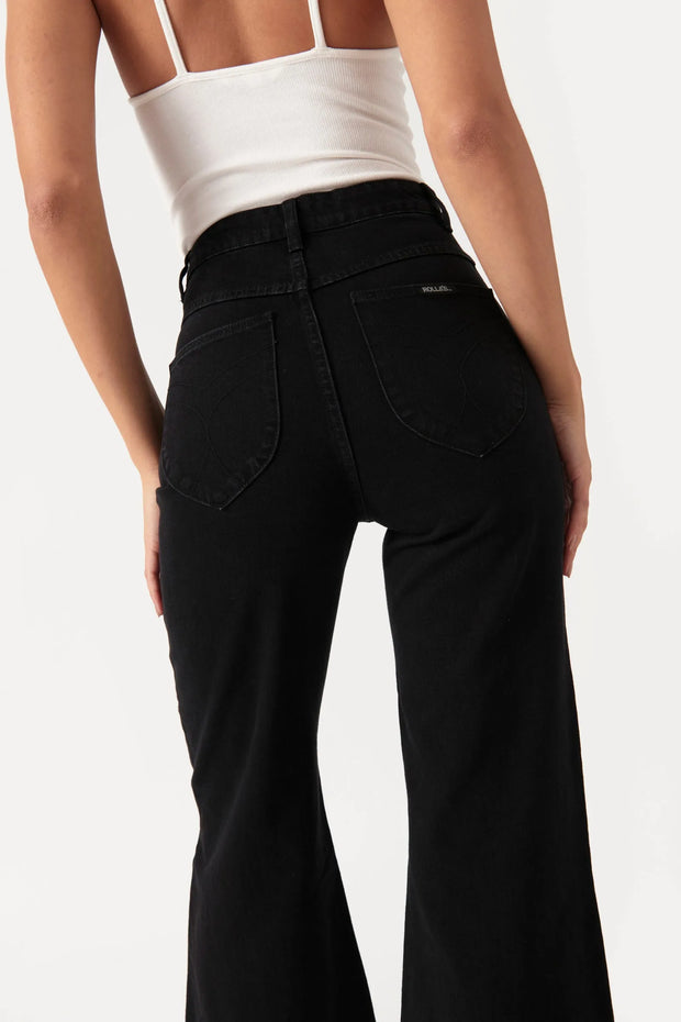 ROLLAS Sailor Rinse Wide-Leg Denim Pant - Black-The Shop Laguna Beach