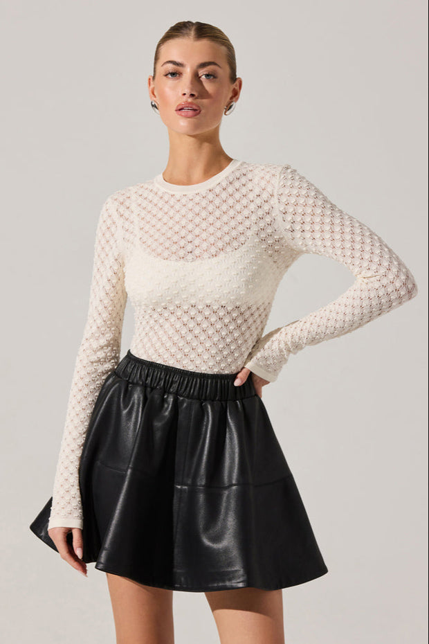 ASTR THE LABEL Dex Textured Long Sleeve Top-The Shop Laguna Beach