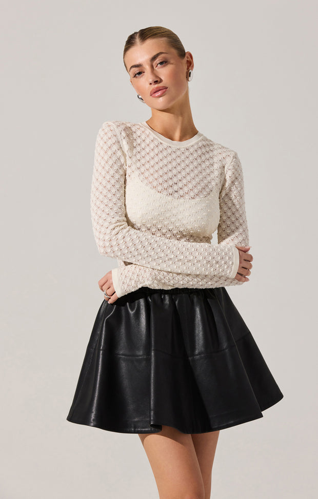 ASTR THE LABEL Dex Textured Long Sleeve Top-The Shop Laguna Beach