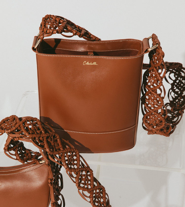 Cleobella Siobhan Macrame Strap Bucket Bag Brown The Shop Laguna Beach