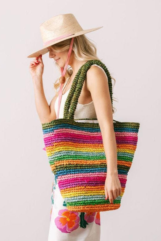 SUNSHINE TIENDA Bermuda Pool Straw Tote-The Shop Laguna Beach