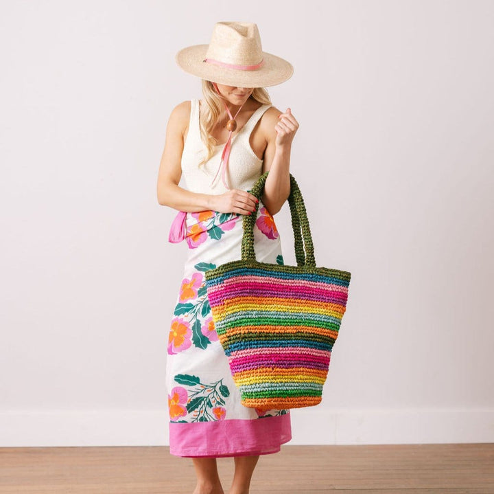 SUNSHINE TIENDA Bermuda Pool Straw Tote-The Shop Laguna Beach