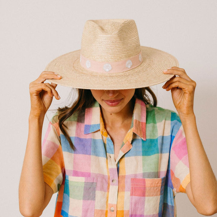SUNSHINE TIENDA Shell Haven Palm Hat-The Shop Laguna Beach