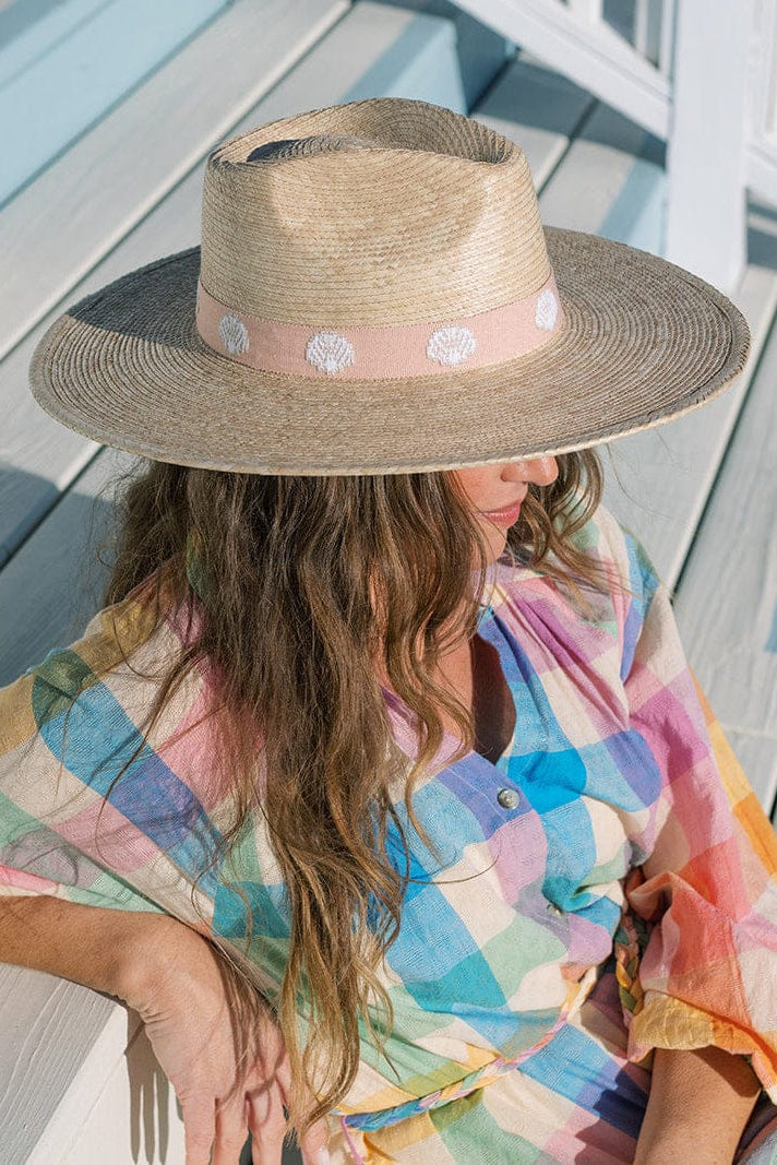 SUNSHINE TIENDA Shell Haven Palm Hat-The Shop Laguna Beach