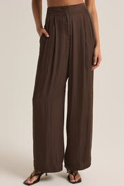 Z SUPPLY Lisse Silky Wide-Leg Trouser Pant-The Shop Laguna Beach