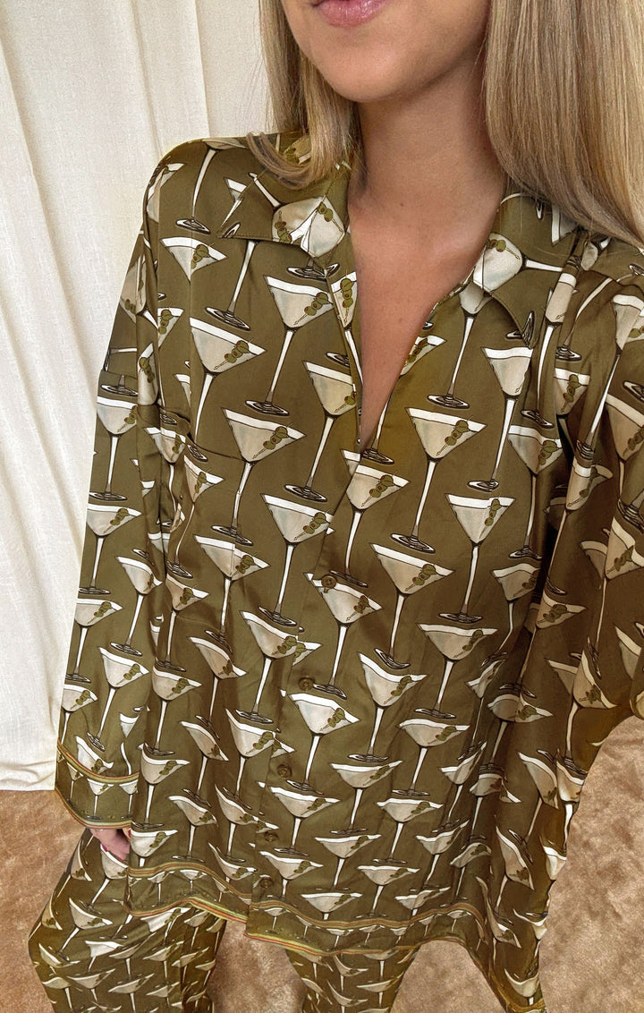 SHOW ME YOUR MUMU Overslept Silky Martini PJ Set-The Shop Laguna Beach