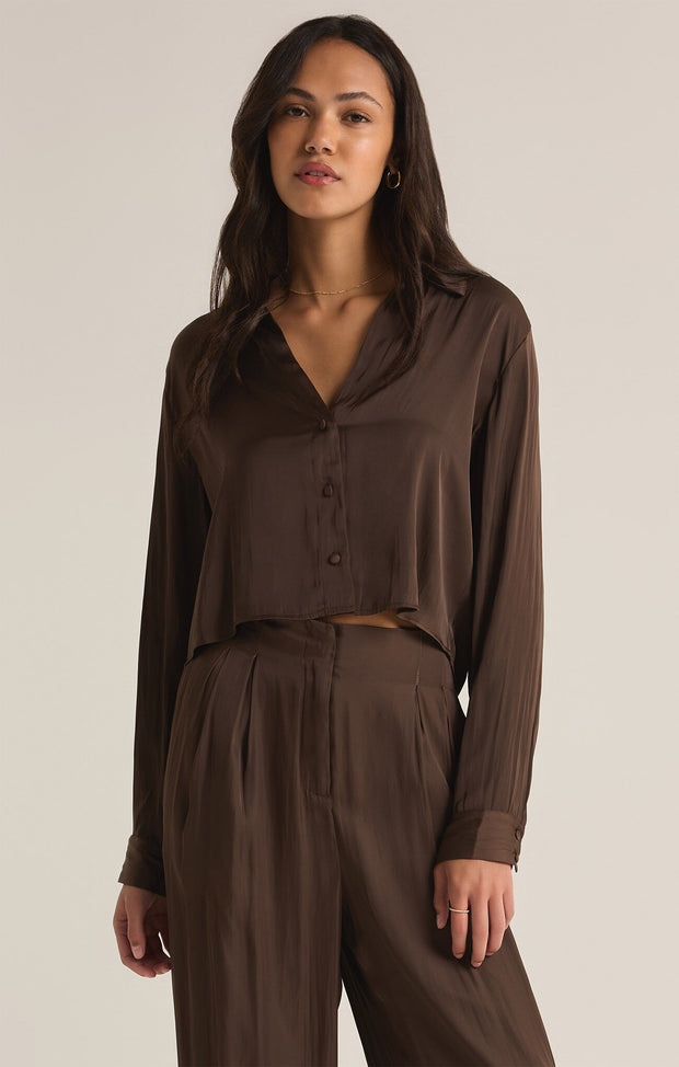 Z SUPPLY Sante Long Sleeve Silky Shirt-The Shop Laguna Beach