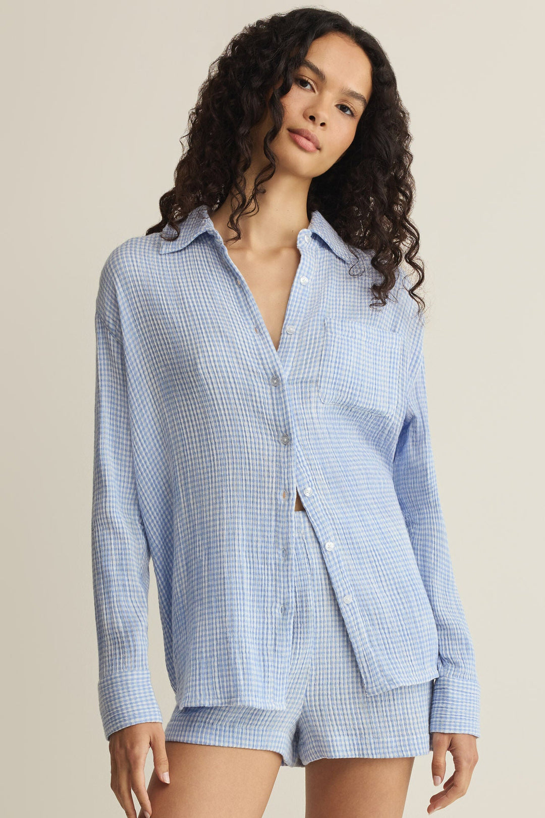 Z SUPPLY Classic Gingham Buttoned Shirt-The Shop Laguna Beach