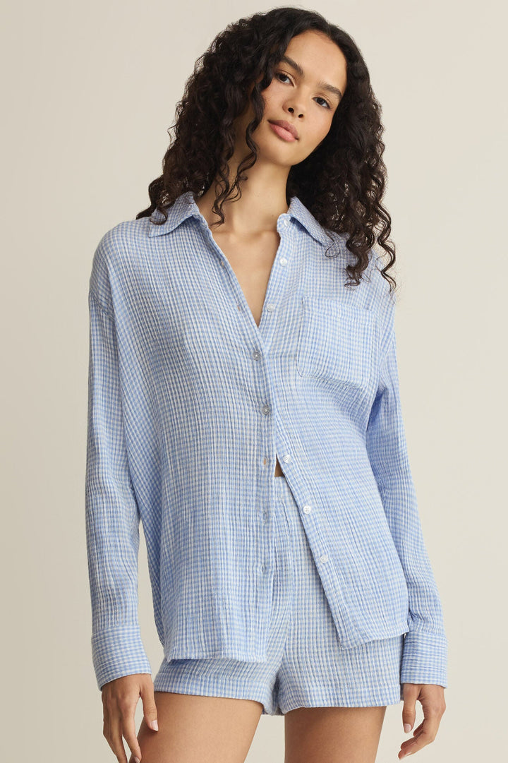 Z SUPPLY Classic Gingham Buttoned Shirt-The Shop Laguna Beach