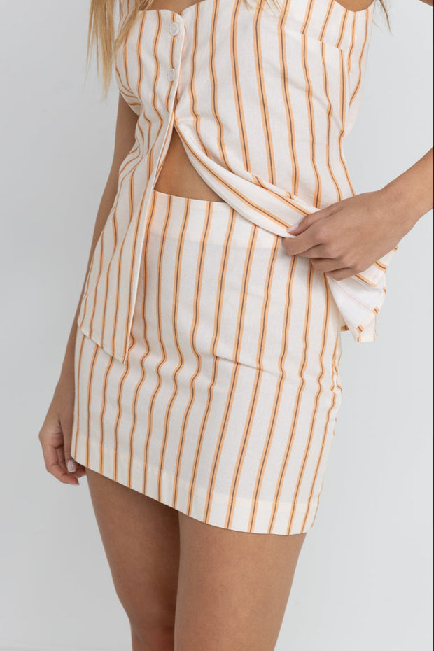 RHYTHM Tide Stripe Mini Skirt