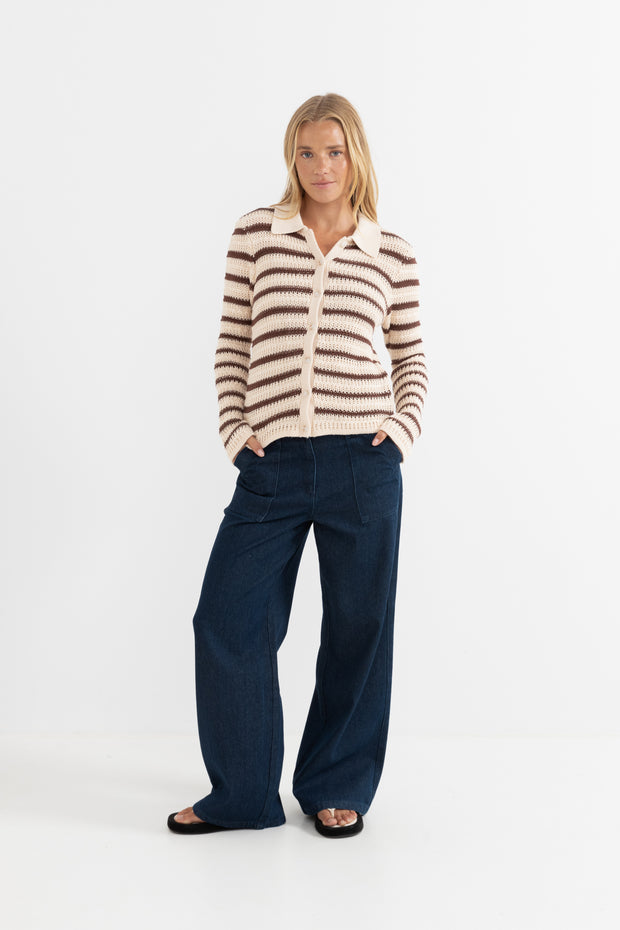 RHYTHM Highline Stripe Knit Sweater Top - More Colors Available