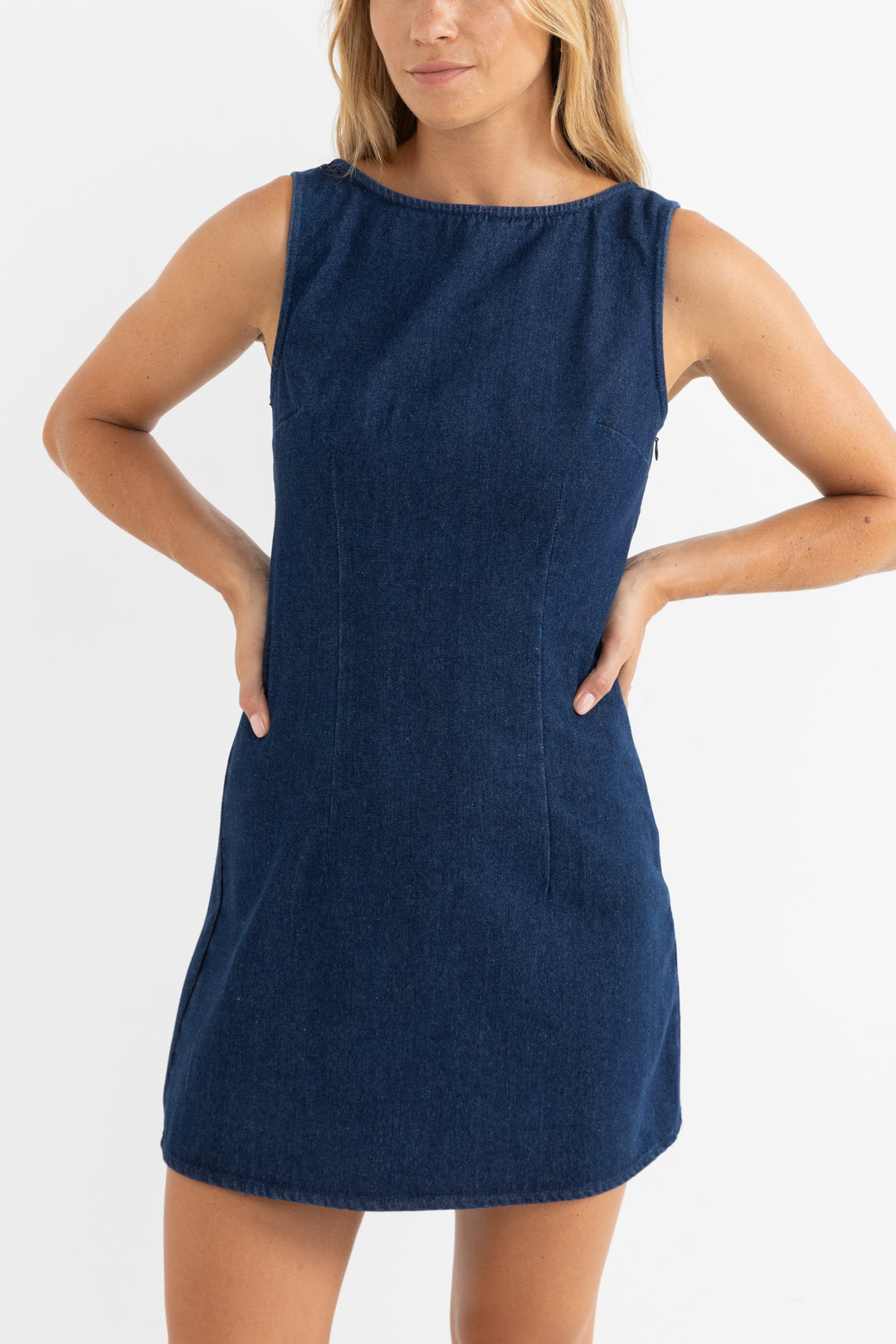 RHYTHM Kendrick Denim Mini Dress-The Shop Laguna Beach