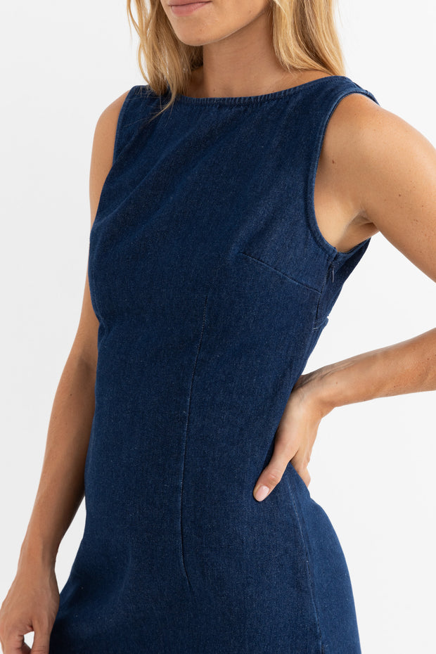RHYTHM Kendrick Denim Mini Dress-The Shop Laguna Beach