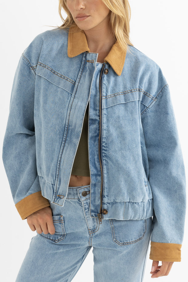 RHYTHM Mila Insulated Denim Jacket-The Shop Laguna Beach