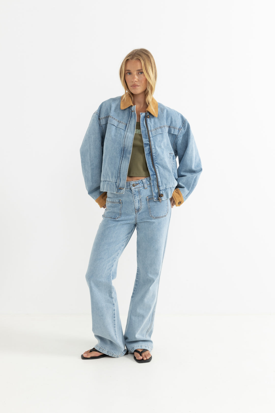 RHYTHM Mila Insulated Denim Jacket-The Shop Laguna Beach