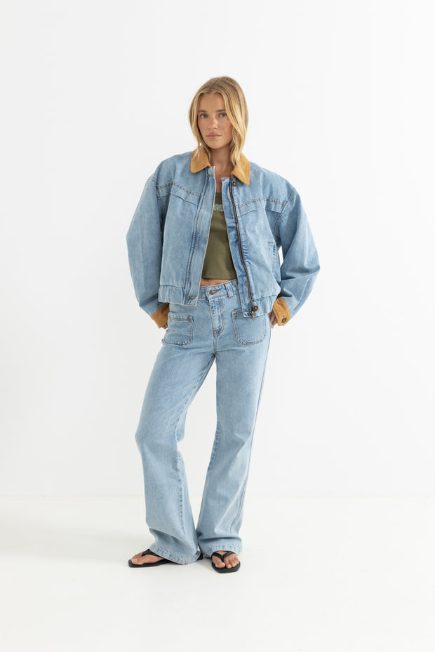 RHYTHM Mila Insulated Denim Jacket-The Shop Laguna Beach