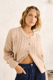 RHYTHM Juniper Cable Knit Cardigan-The Shop Laguna Beach