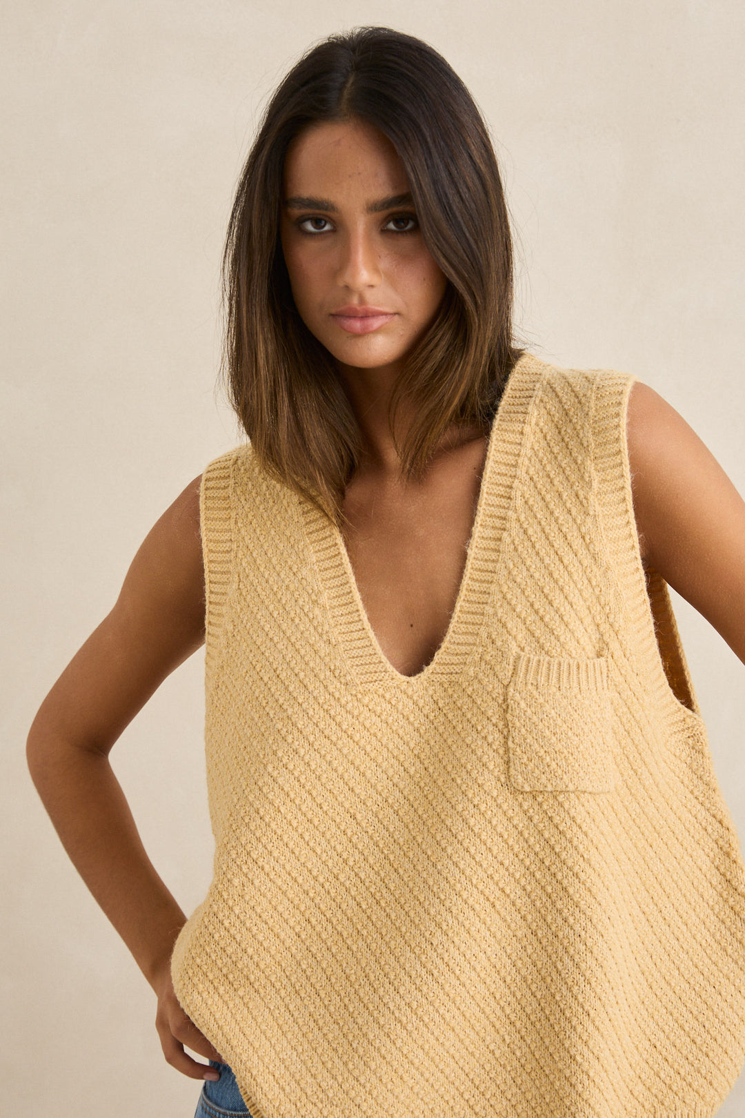 RHYTHM Archer Oversized SweaterKnit Vest-The Shop Laguna Beach