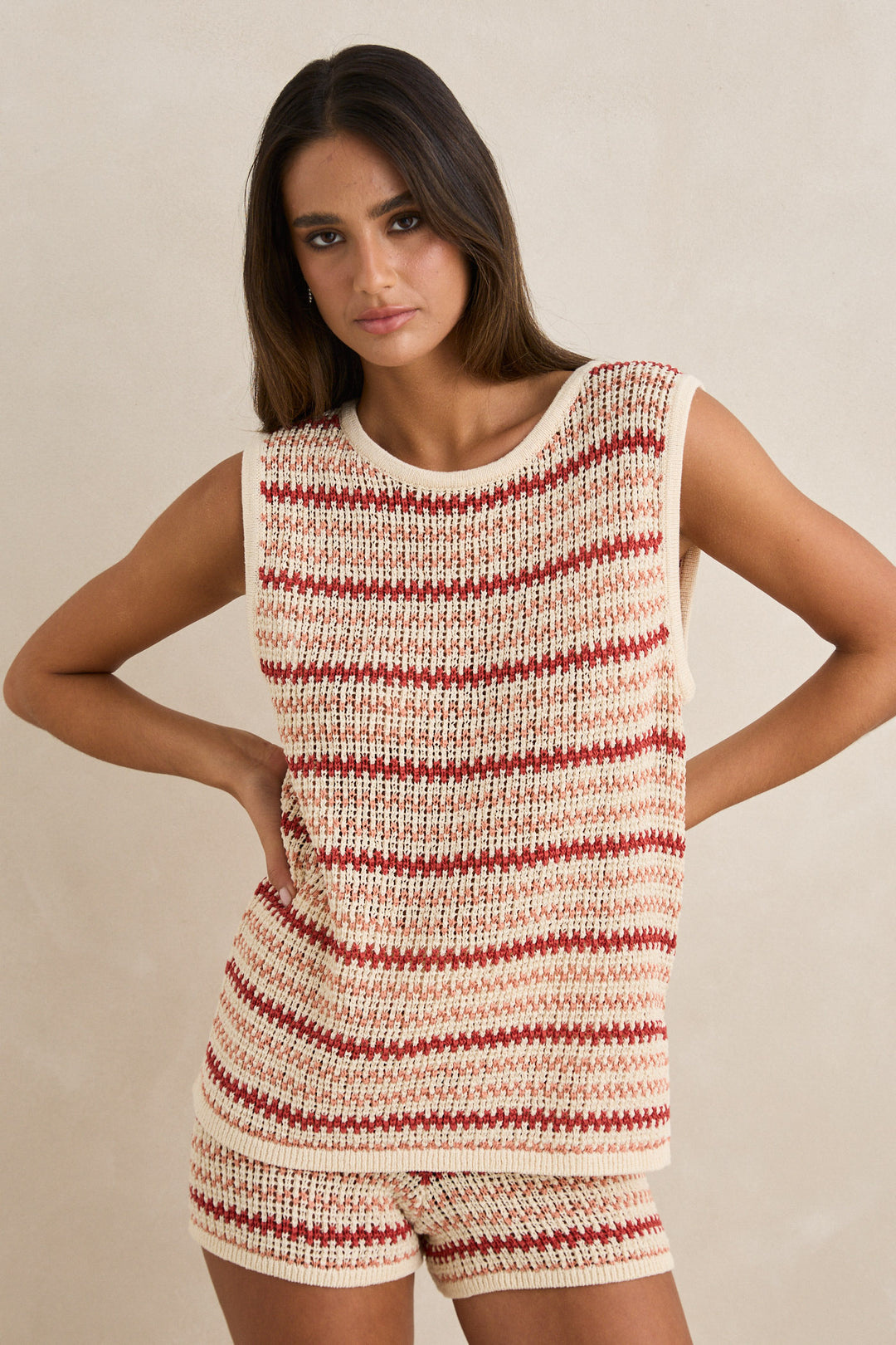 RHYTHM Tami Stripe Longline Knit Tank-The Shop Laguna Beach
