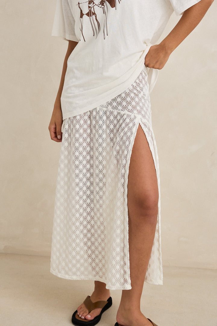 RHYTHM Gigi Sheer Lace Maxi Skirt-The Shop Laguna Beach