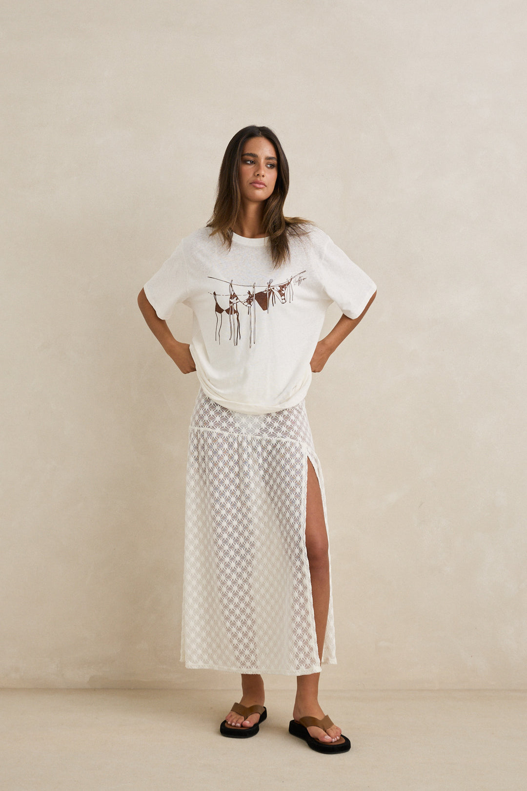 RHYTHM Gigi Sheer Lace Maxi Skirt-The Shop Laguna Beach