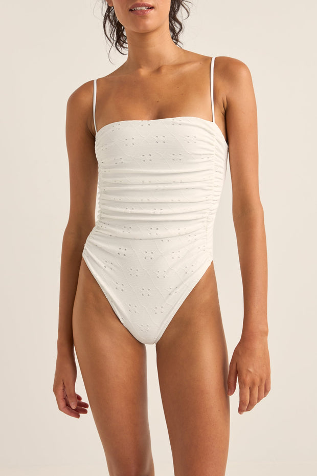 RHYTHM Brighton Eyelet Scrunch One Piece-The Shop Laguna Beach