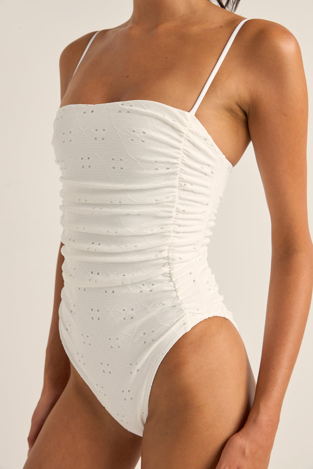 RHYTHM Brighton Eyelet Scrunch One Piece-The Shop Laguna Beach