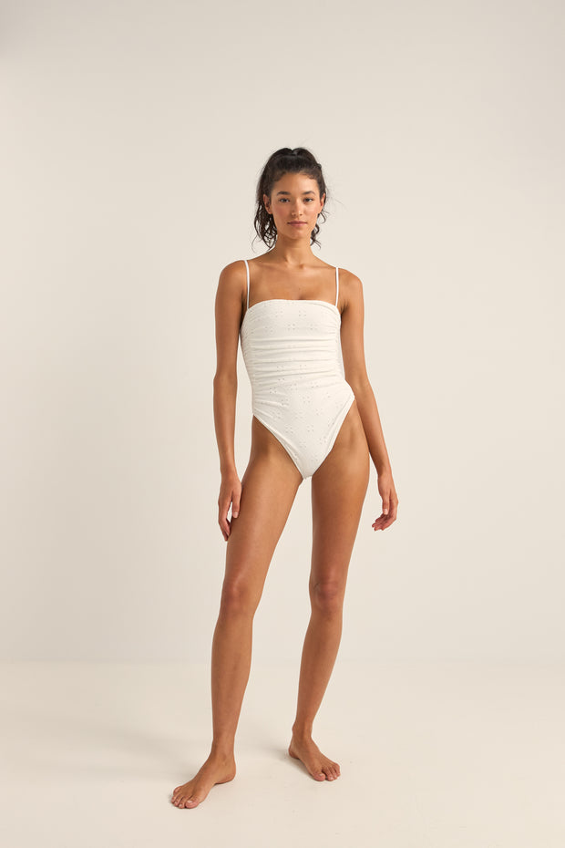 RHYTHM Brighton Eyelet Scrunch One Piece-The Shop Laguna Beach