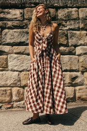 FREE PEOPLE Via Check Midi Dress-The Shop Laguna Beach