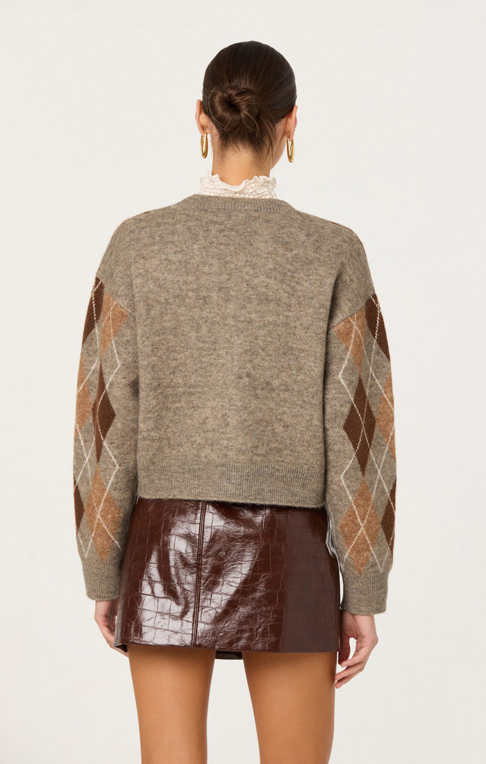 ASTR THE LABEL Ashtyn Argyle Cardigan-The Shop Laguna Beach