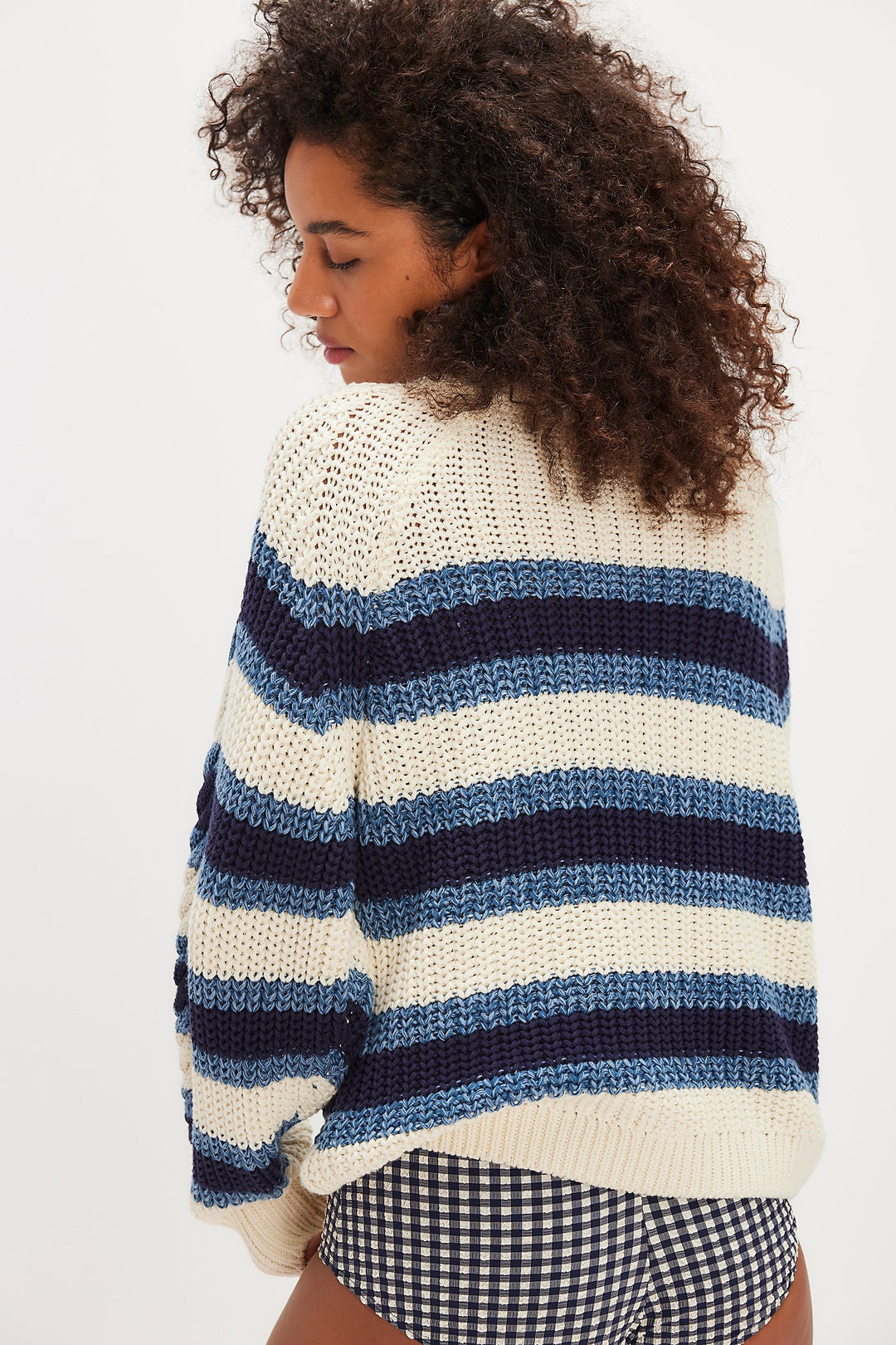 FREE PEOPLE Frankie Cable Striped Sweater-The Shop Laguna Beach