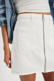 ROLLAS A-Line Zip Denim Mini Skirt-The Shop Laguna Beach