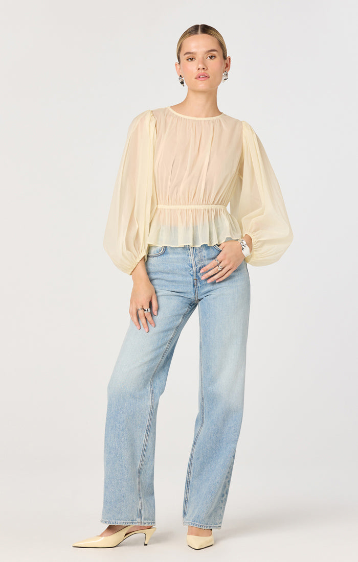 ASTR THE LABEL Amie Sheer Long Sleeve Top-The Shop Laguna Beach