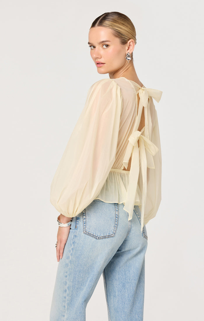 ASTR THE LABEL Amie Sheer Long Sleeve Top-The Shop Laguna Beach