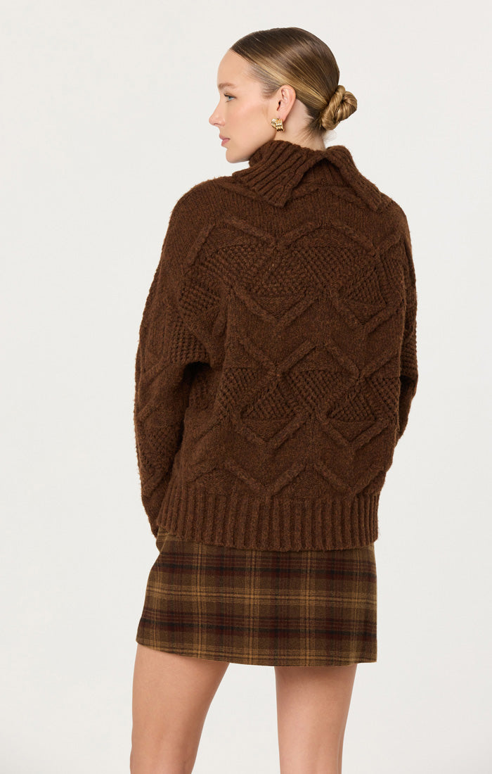 ASTR THE LABEL Janeth Chunky Cableknit Sweater-The Shop Laguna Beach