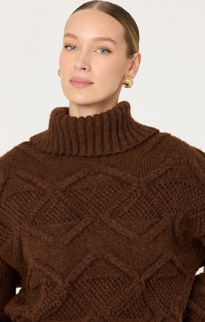 ASTR THE LABEL Janeth Chunky Cableknit Sweater-The Shop Laguna Beach