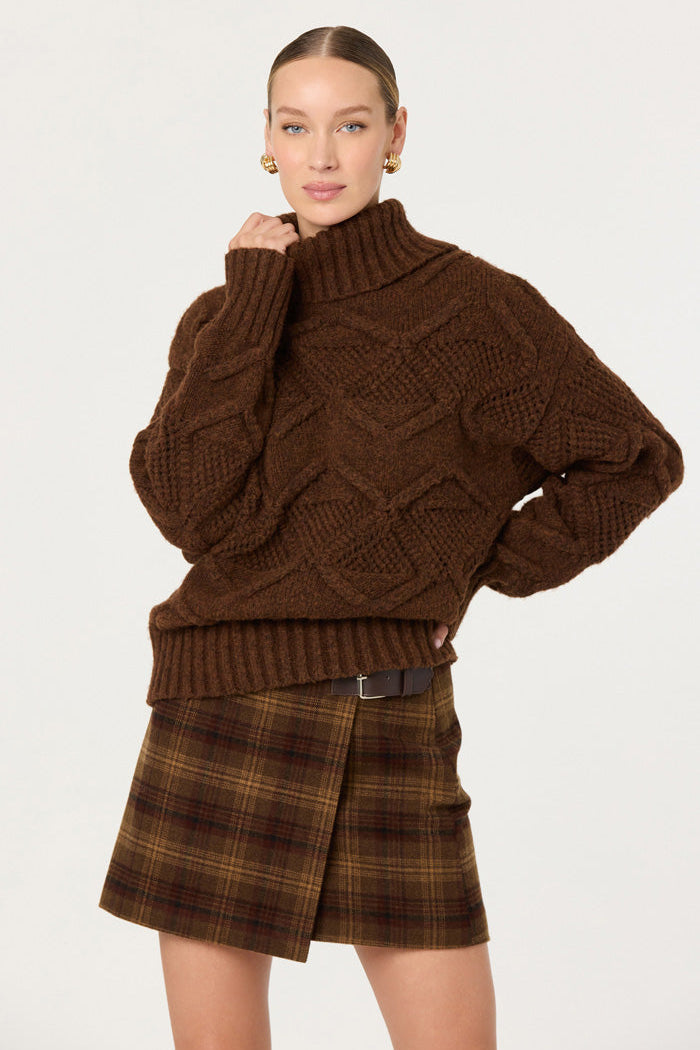 ASTR THE LABEL Janeth Chunky Cableknit Sweater-The Shop Laguna Beach
