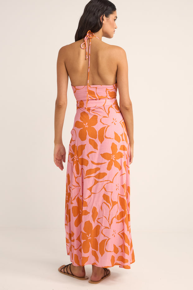 RHYTHM Bora Bora Cut-Out Halter Maxi Dress-The Shop Laguna Beach