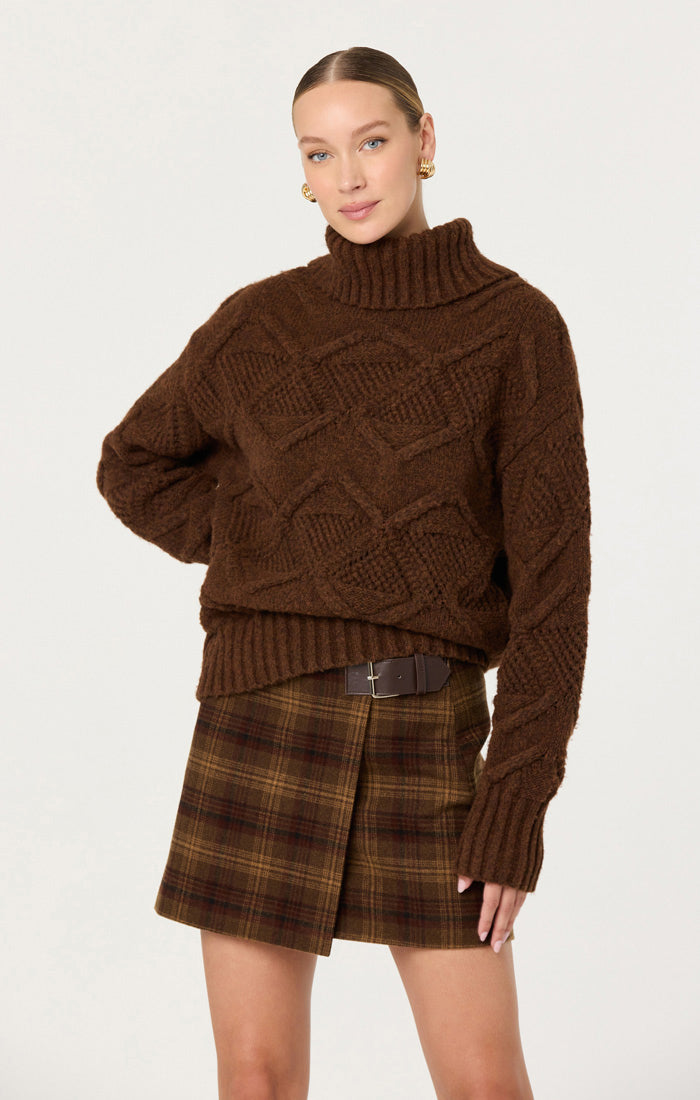 ASTR THE LABEL Janeth Chunky Cableknit Sweater-The Shop Laguna Beach