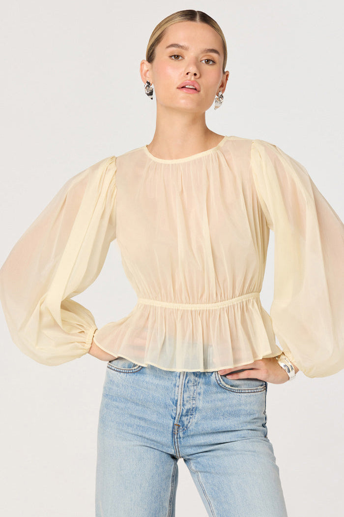ASTR THE LABEL Amie Sheer Long Sleeve Top-The Shop Laguna Beach