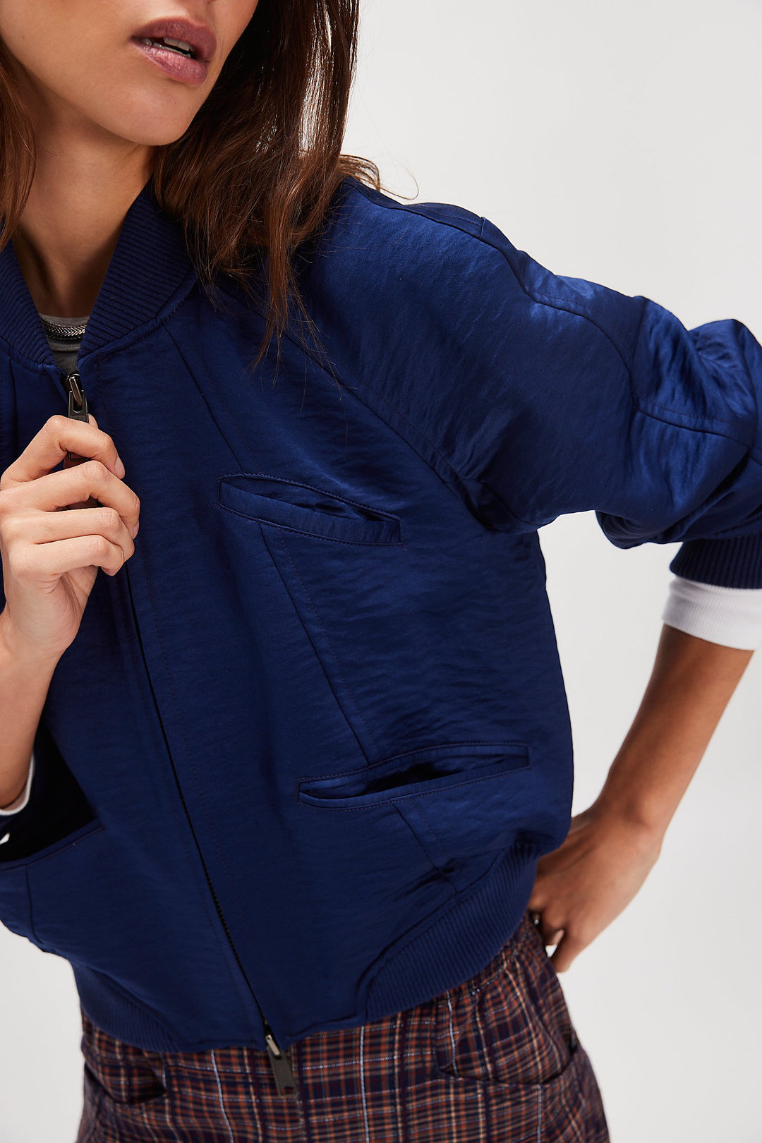 FREE PEOPLE Ellie Satin Bomber Jacket-The Shop Laguna Beach