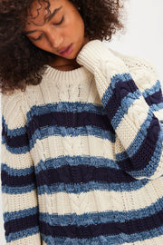 FREE PEOPLE Frankie Cable Striped Sweater