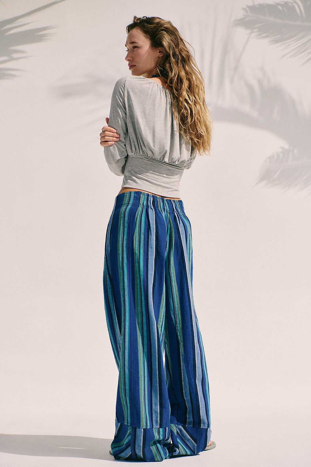 FREE PEOPLE Days End Striped Linen Pant