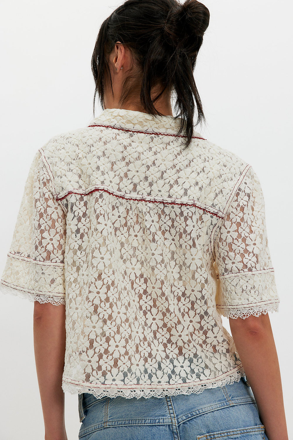FREE PEOPLE Mannie Lace Buttoned Top-The Shop Laguna Beach