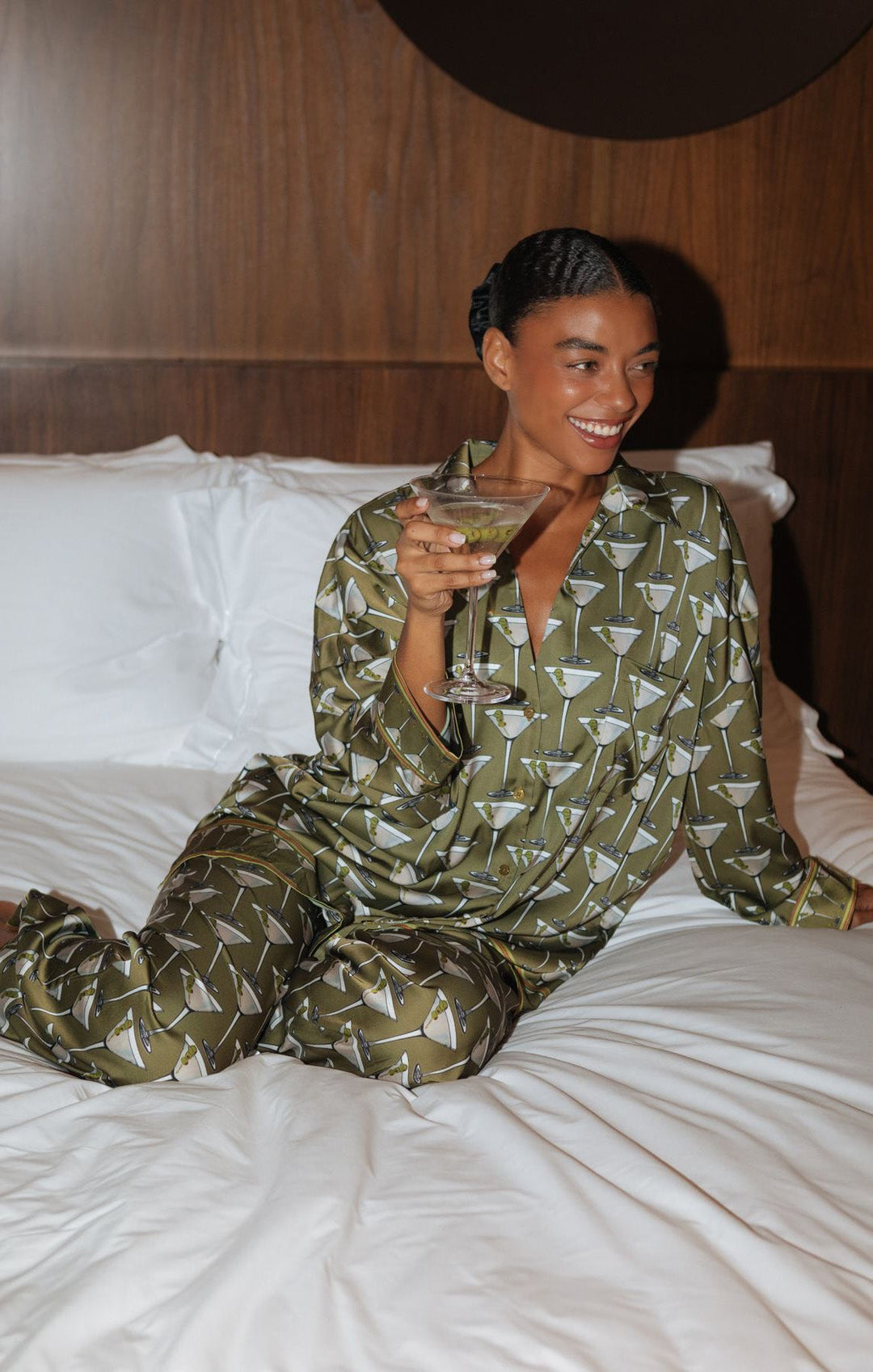 SHOW ME YOUR MUMU Overslept Silky Martini PJ Set-The Shop Laguna Beach